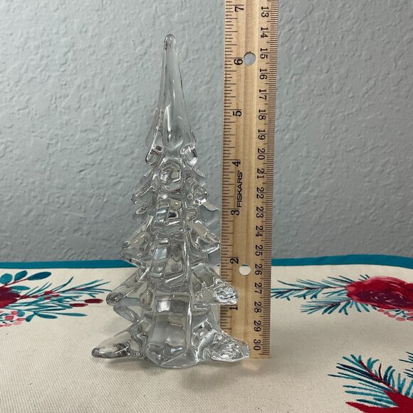 Vintage Enesco Clear Glass Christmas Tree Collectible Figurine 1987 Paperweight - Picture 4 of 5